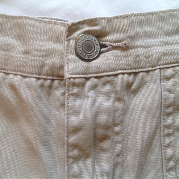 American Eagle Shorts 6 Khaki Cotton High Waist - Picture 2 of 5